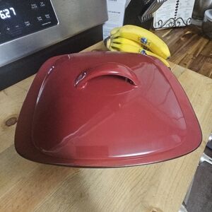 Vintage Corningware Black Ceramic Casserole Dish *